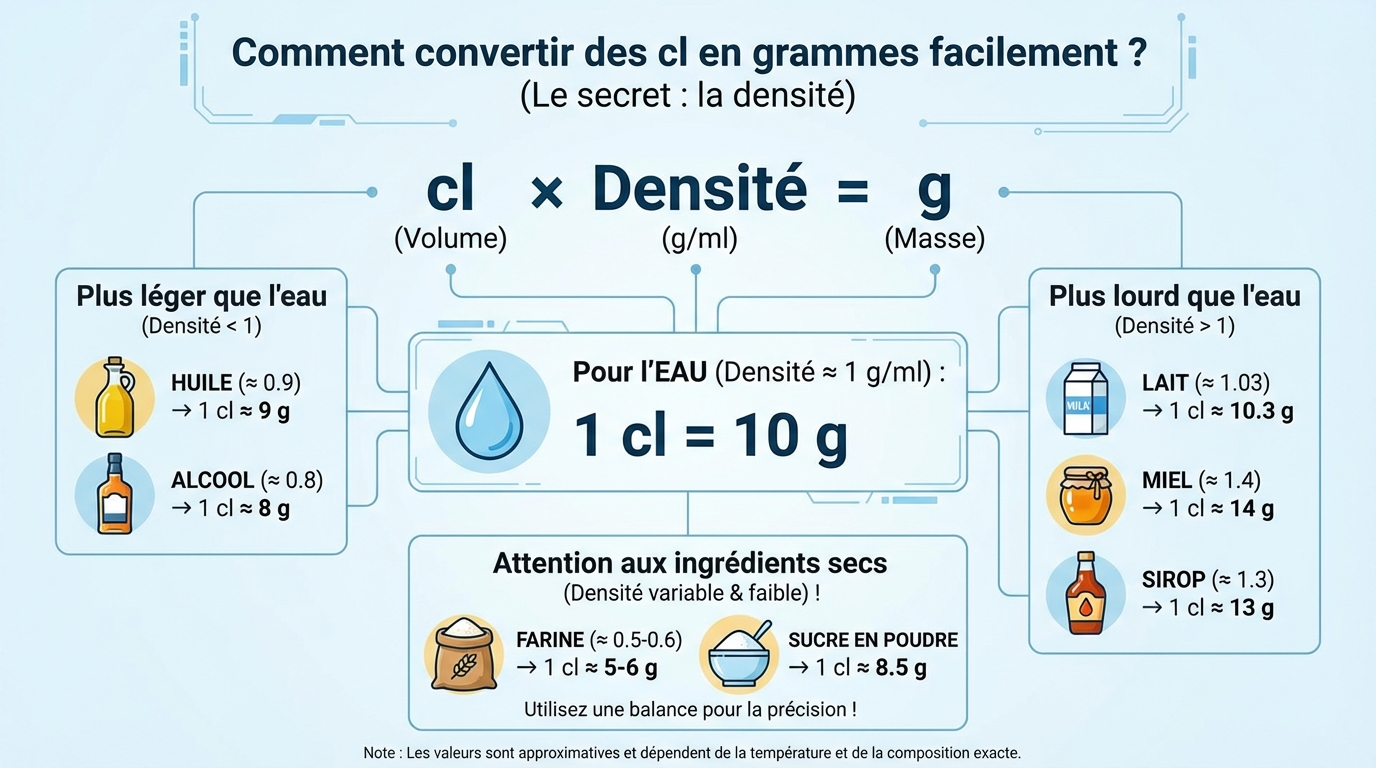 Comment convertir des cl en grammes facilement 1 Utilisation dans la cuisine