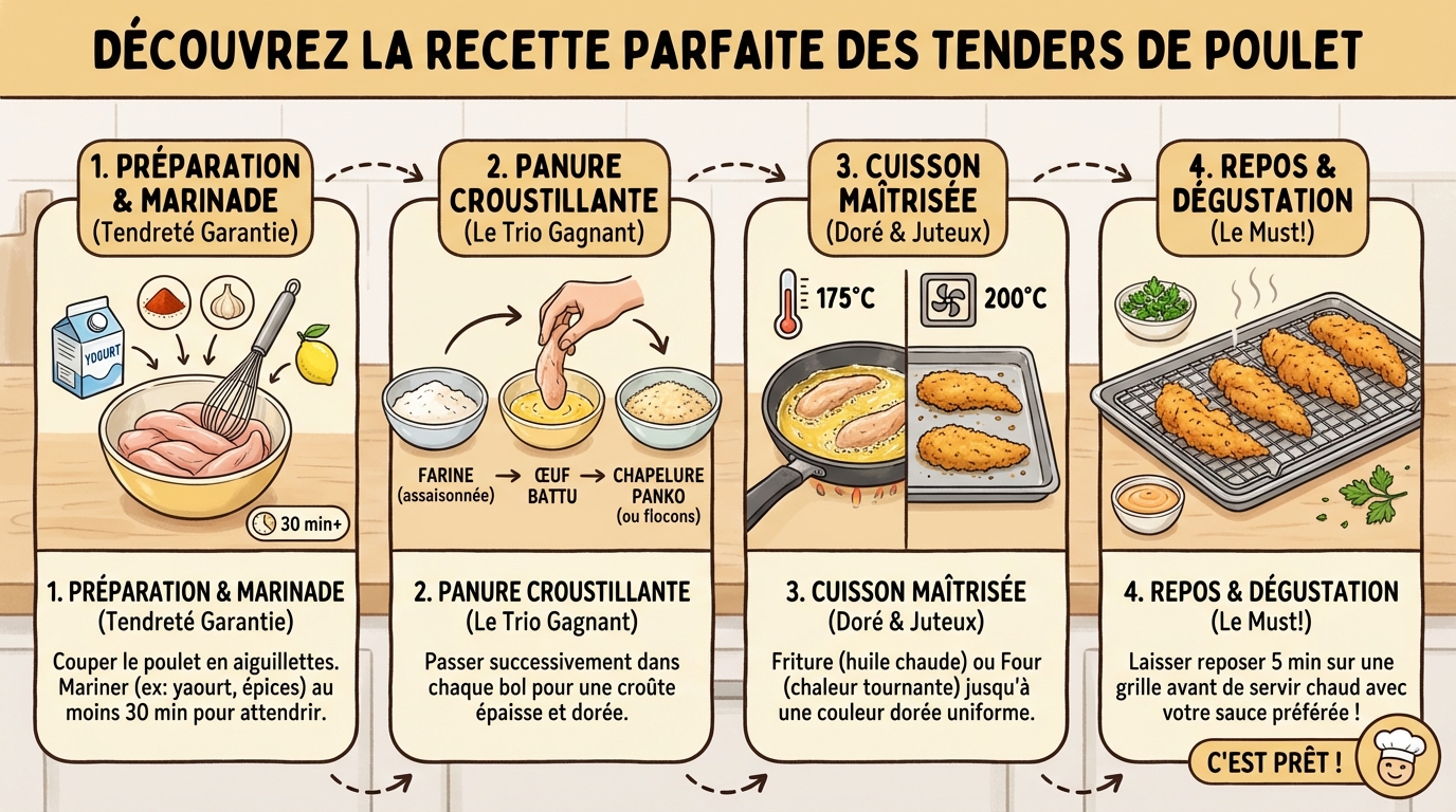 Découvrez la recette parfaite des tenders de poulet 1 Étapes de préparation