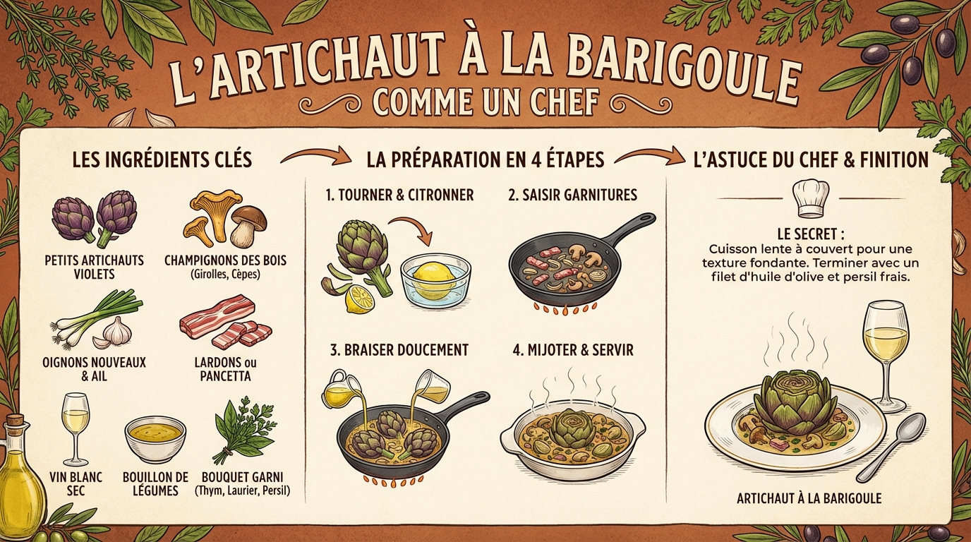 Découvrez l'artichaut à la barigoule comme un chef 1 Étapes de la préparation