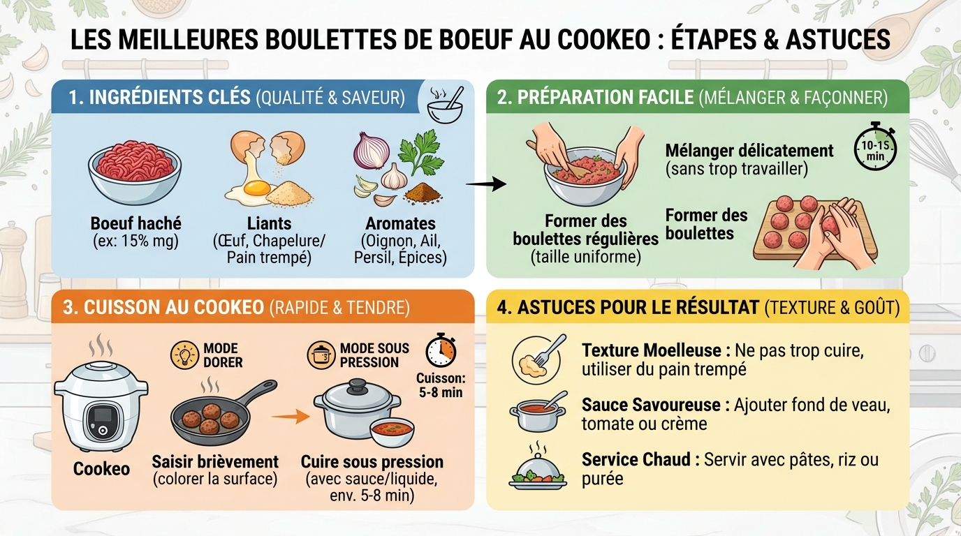 Les meilleures boulettes de boeuf au cookeo 1 Préparation étape par étape
