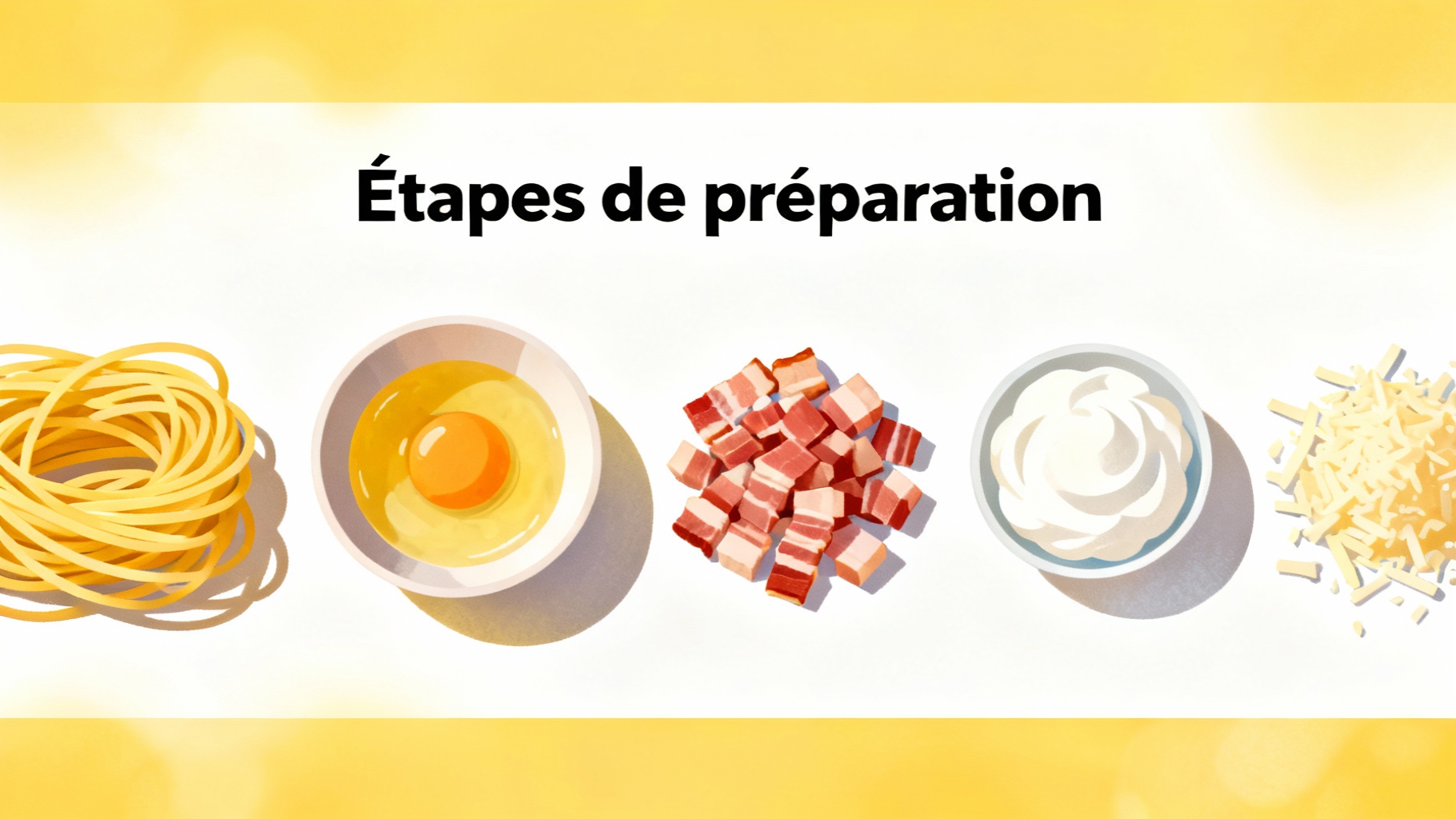 Recette de pâte carbonara à la crème fraîche facile 1 Étapes de préparation