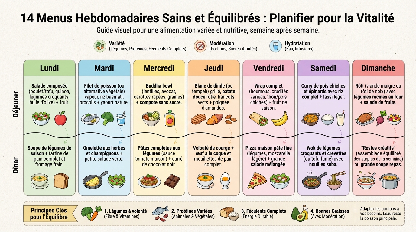 14 menus sains pour chaque jour