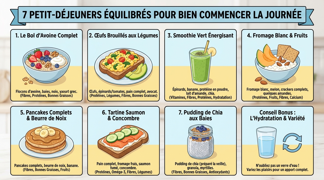 7 idées de petit-déjeuners équilibrés