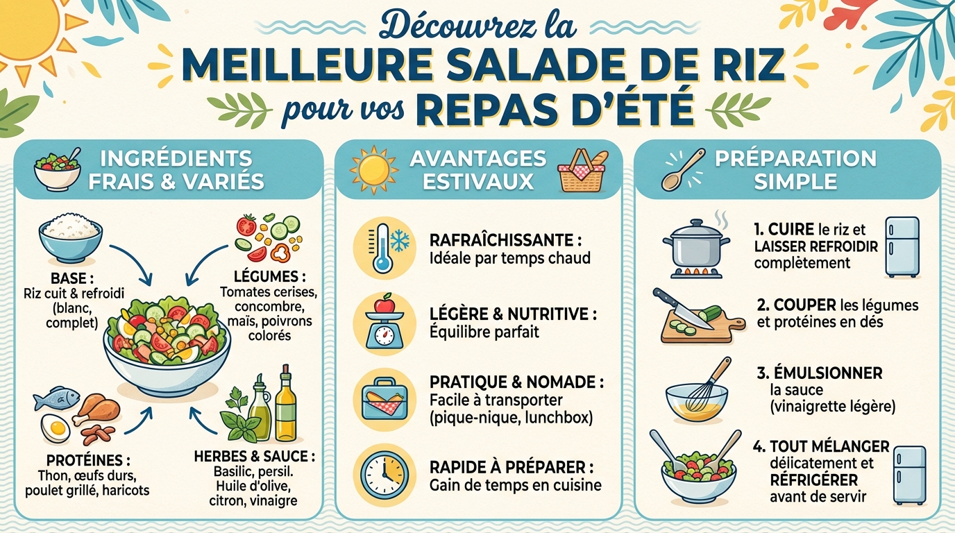 Découvrez la meilleure salade de riz pour vos repas d'été 1 Recettes variées de salade de riz