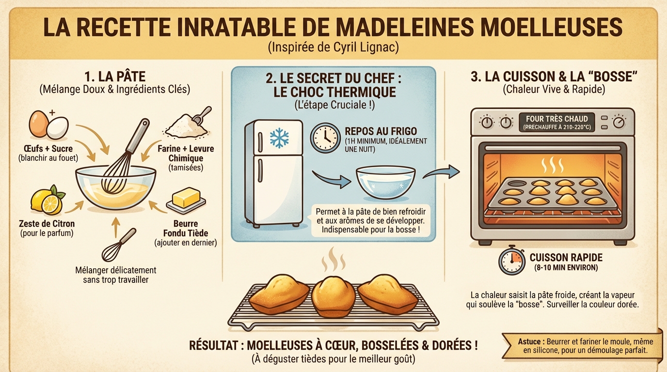 La recette inratable de madeleines moelleuses de cyril lignac 1 Les étapes de la recette