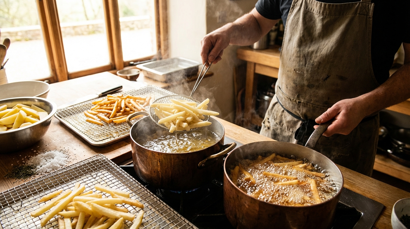 La cuisson des frites en 2 temps pour un croustillant parfait