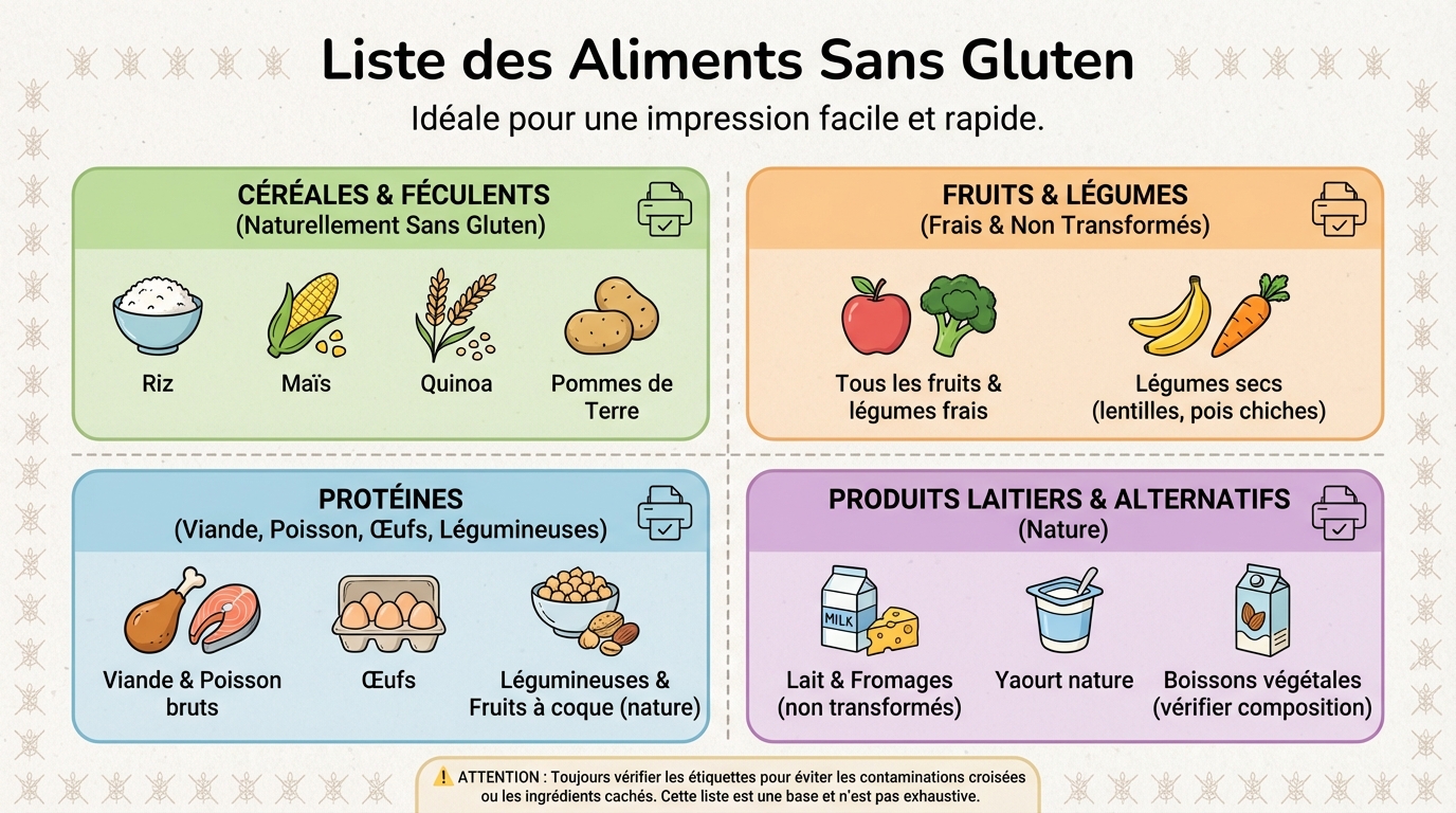 Liste des aliments sans gluten