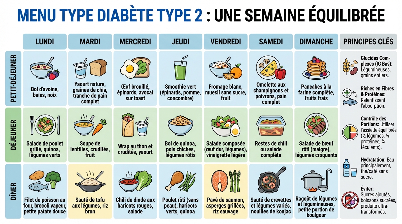 Exemple de menu pour une semaine