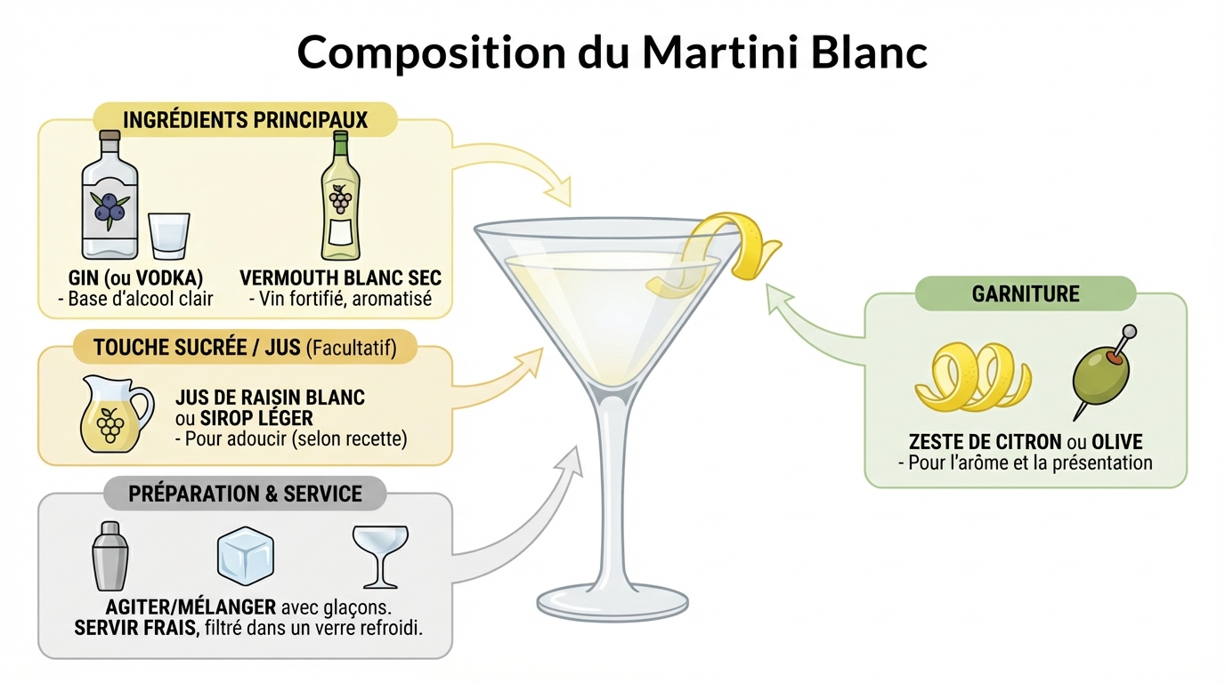 Découvrez la composition du martini blanc 1 Composition du martini blanc