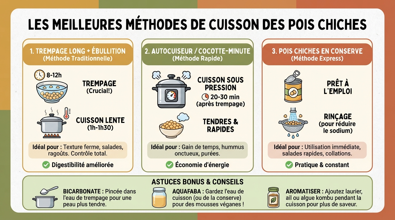 Les meilleures méthodes de cuisson des pois chiches 1 Méthodes de cuisson des pois chiches
